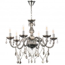 Φωτιστικό Κρεμαστό 6xE14 Γυάλινο Φιμέ με Κρύσταλλα 5314-6-F